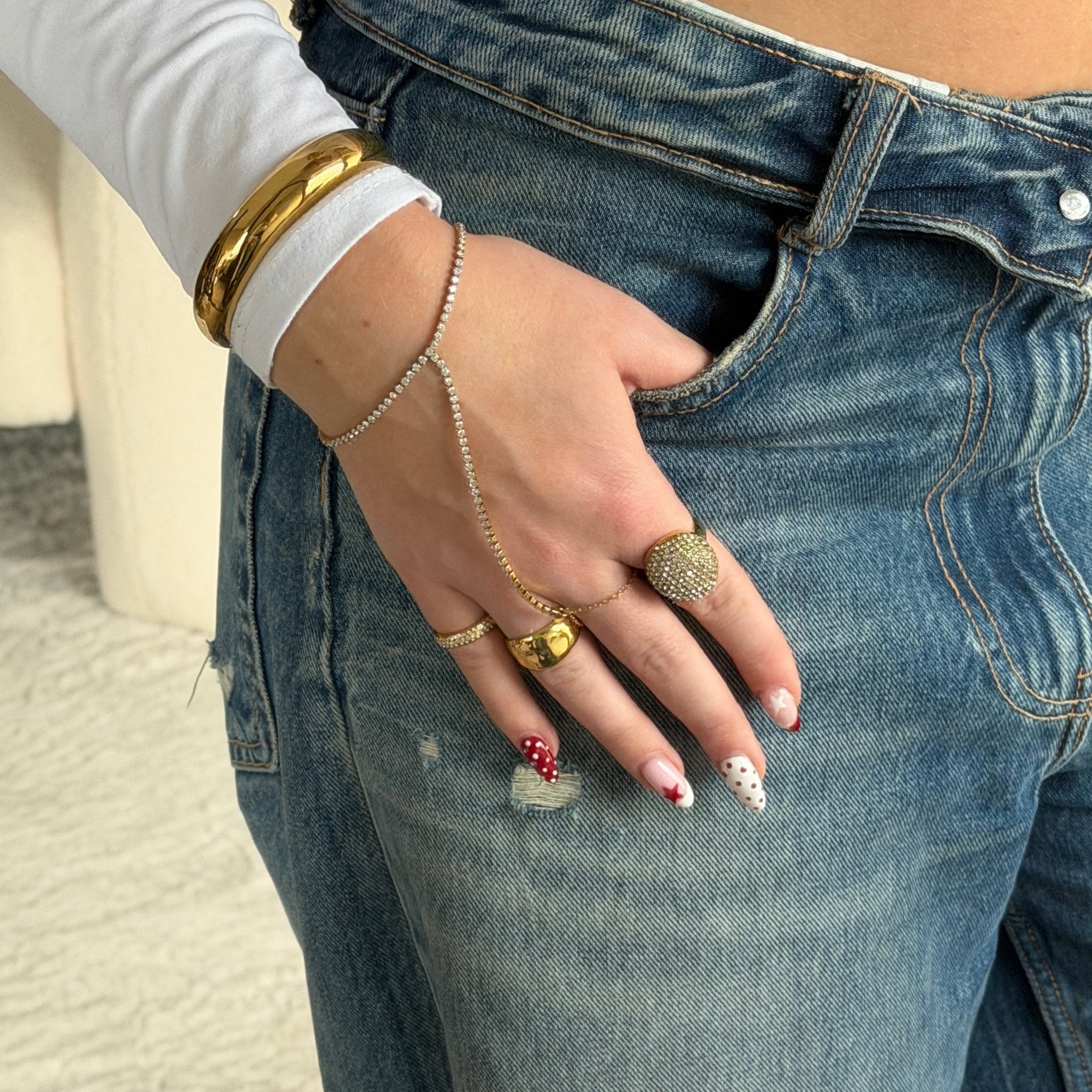 Glitter Oval Ring