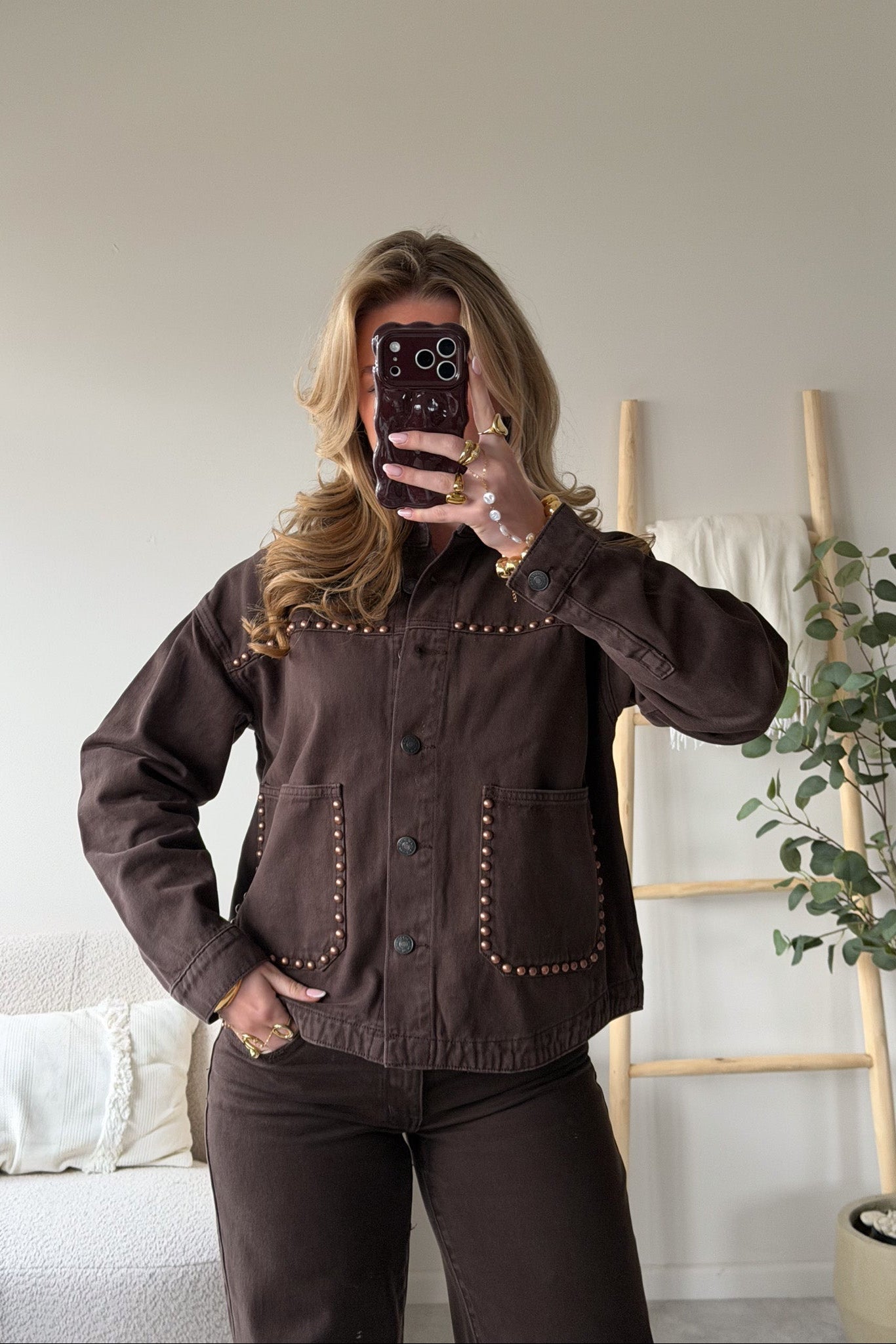 Statement Stud Denim Jacket