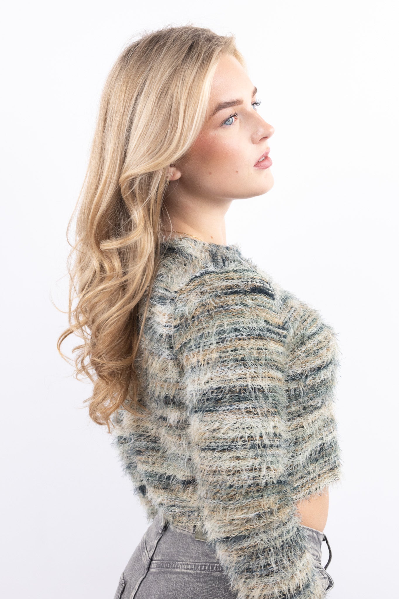 Cropped Fuzzy Cardigan