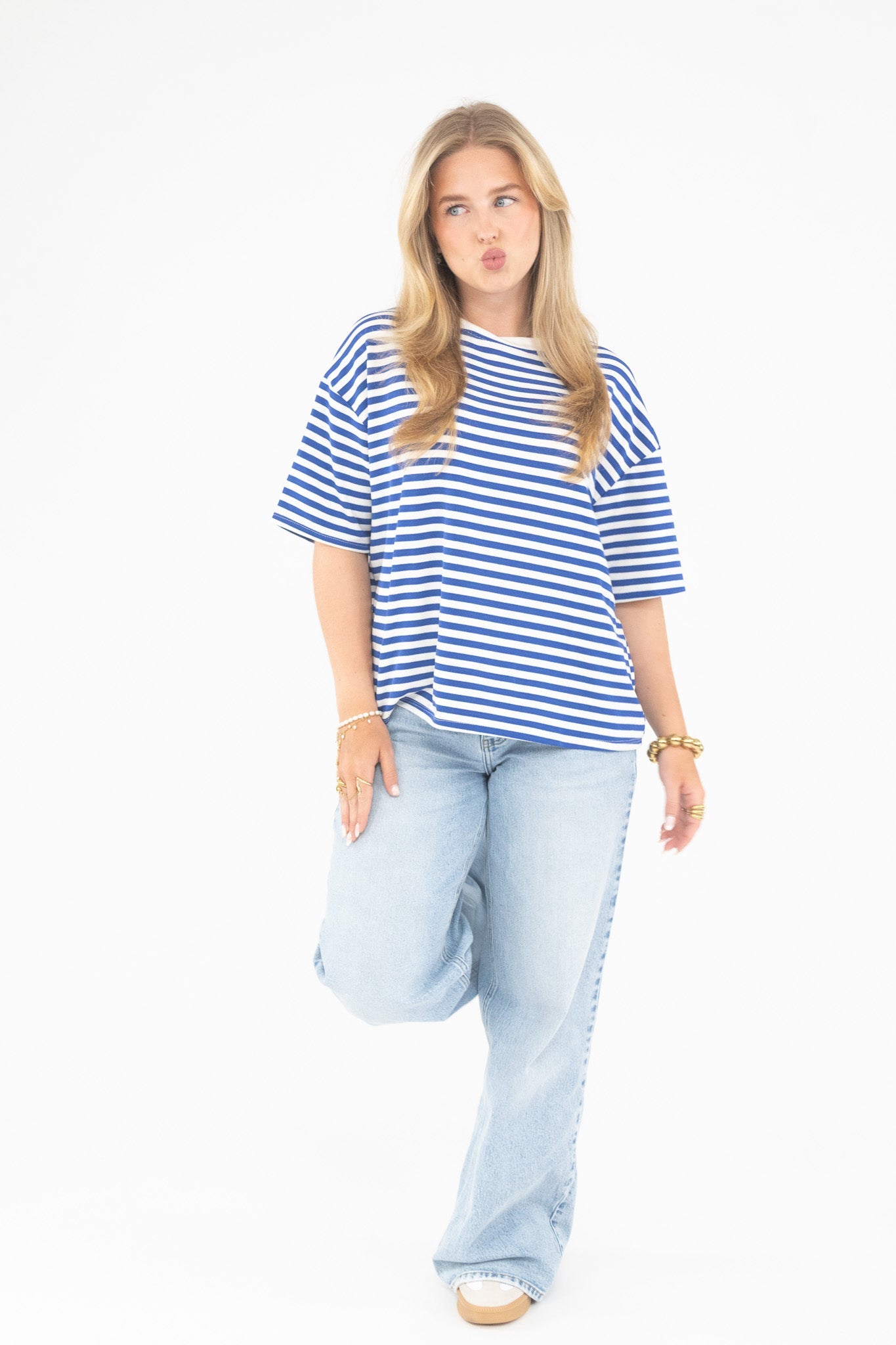 Oversized Stripe Tee Short Sleeve