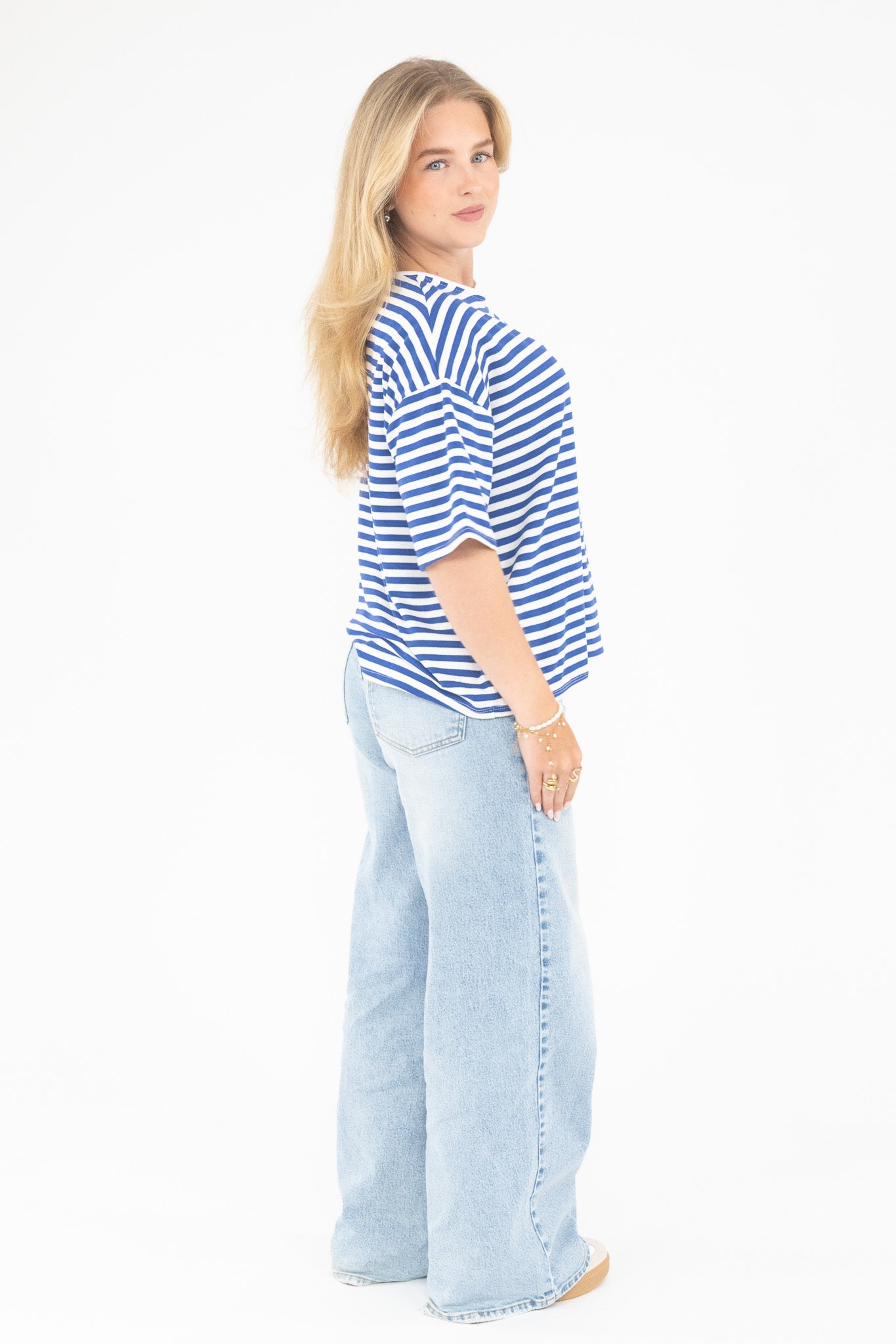 Oversized Stripe Tee Short Sleeve