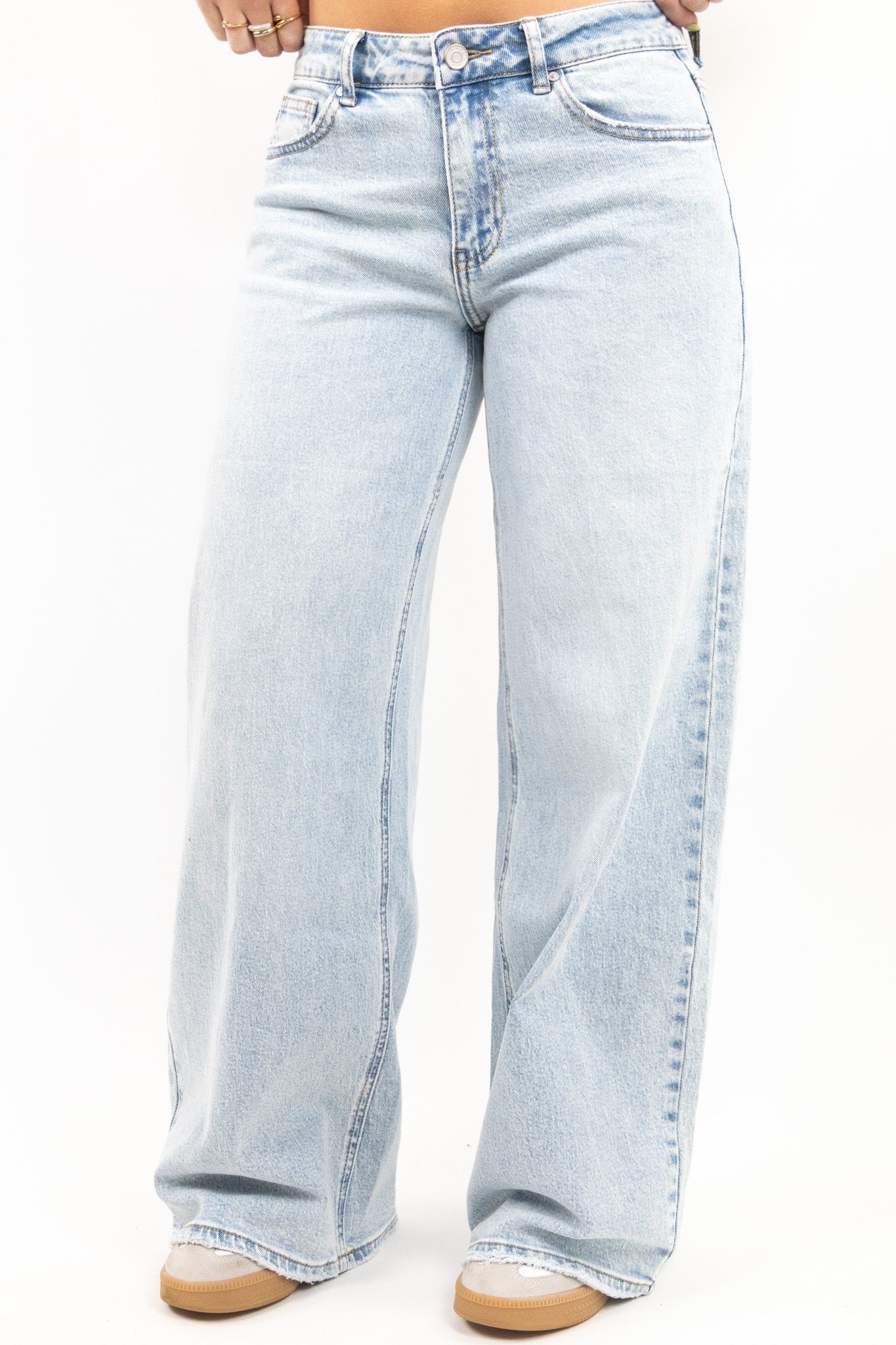 Baggy Fit Wide Jeans - Stretch
