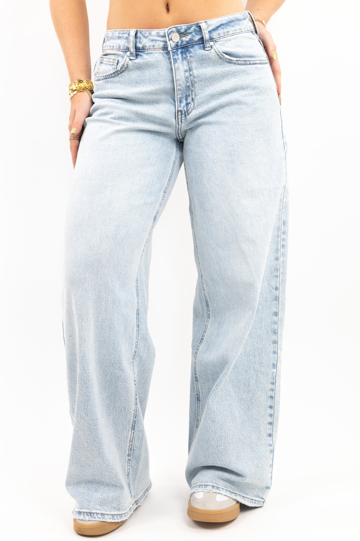 Baggy Fit Wide Jeans - Stretch