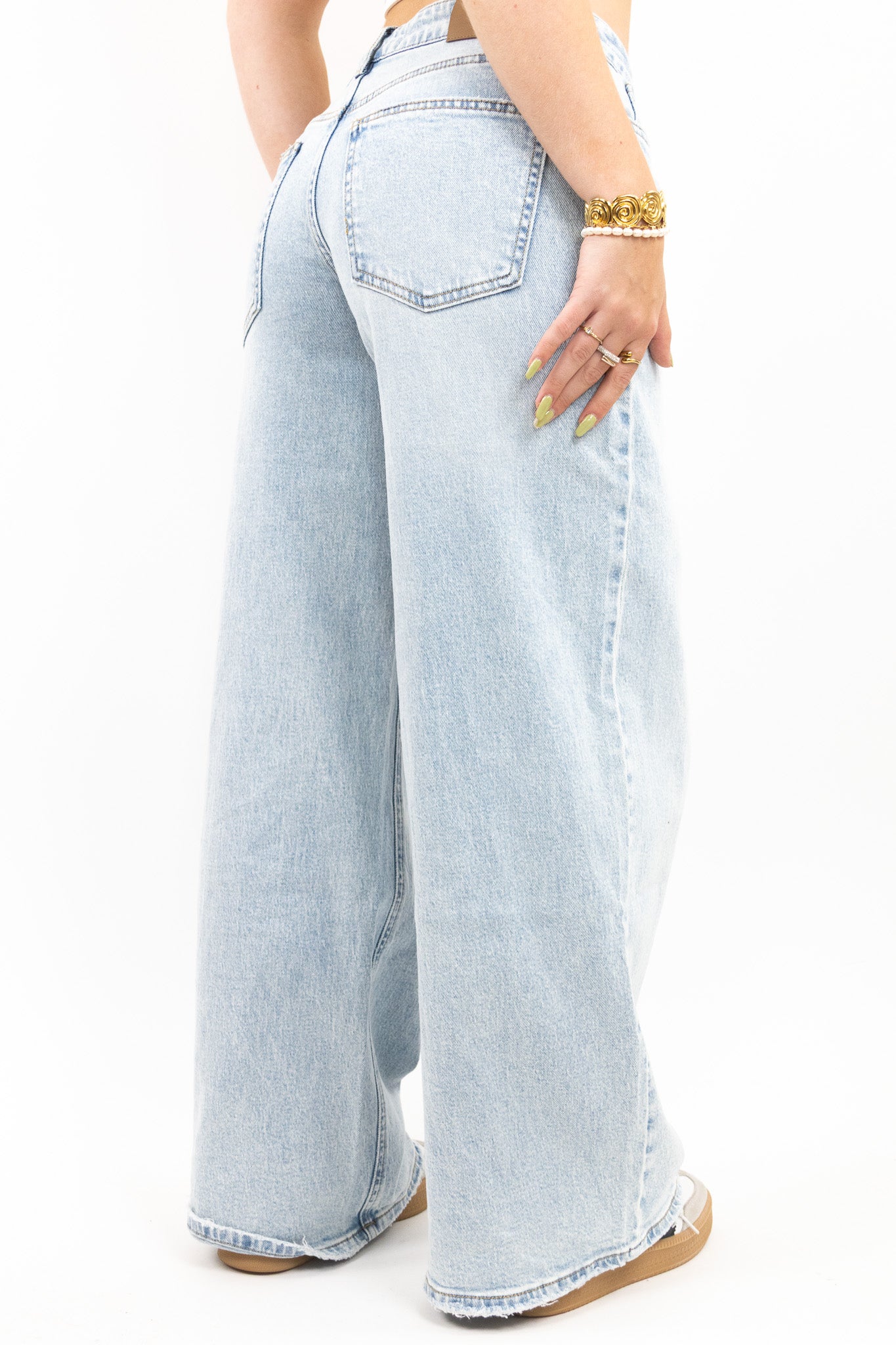 Baggy Fit Wide Jeans - Stretch