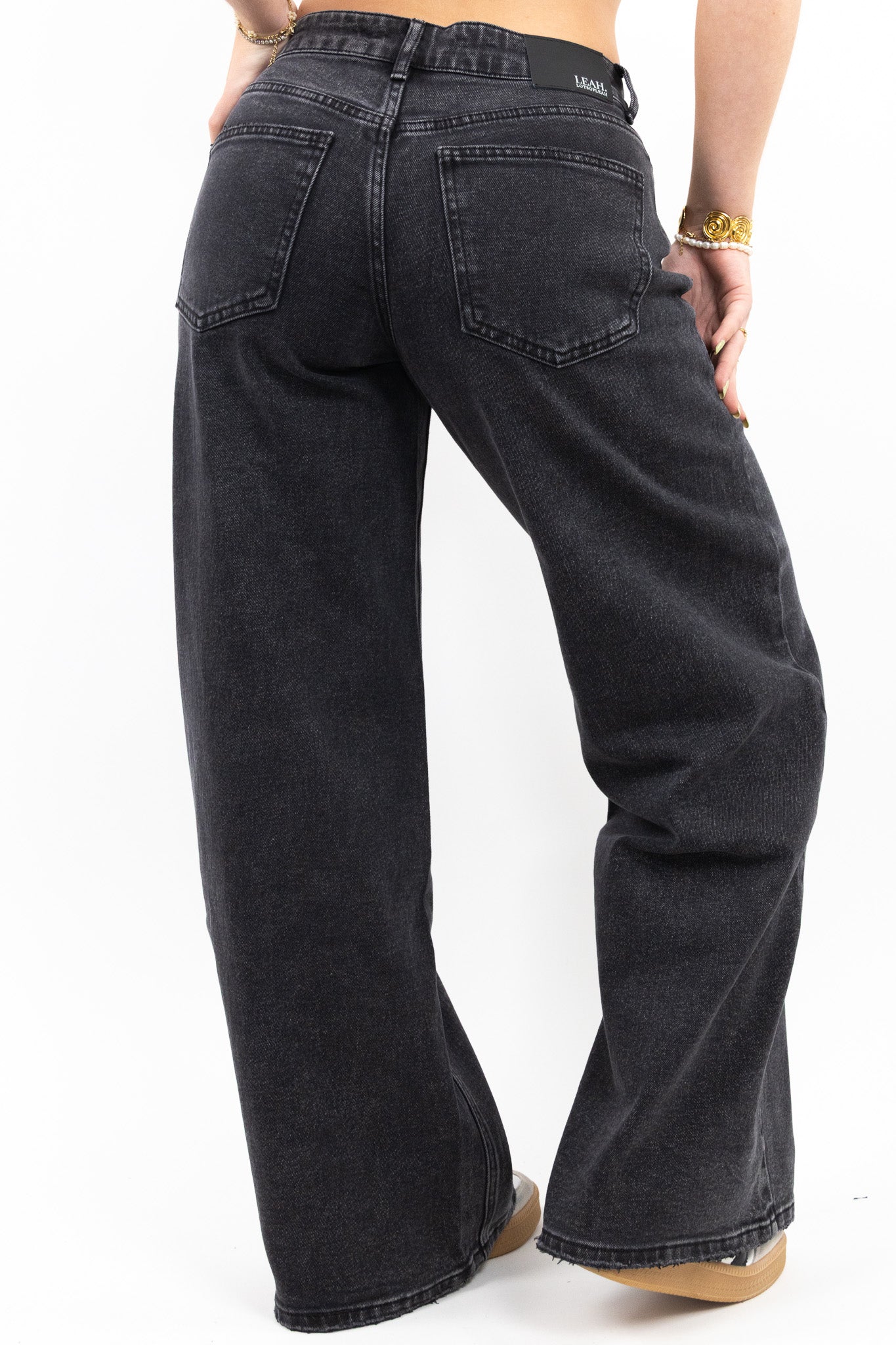 Baggy Fit Wide Jeans - Stretch