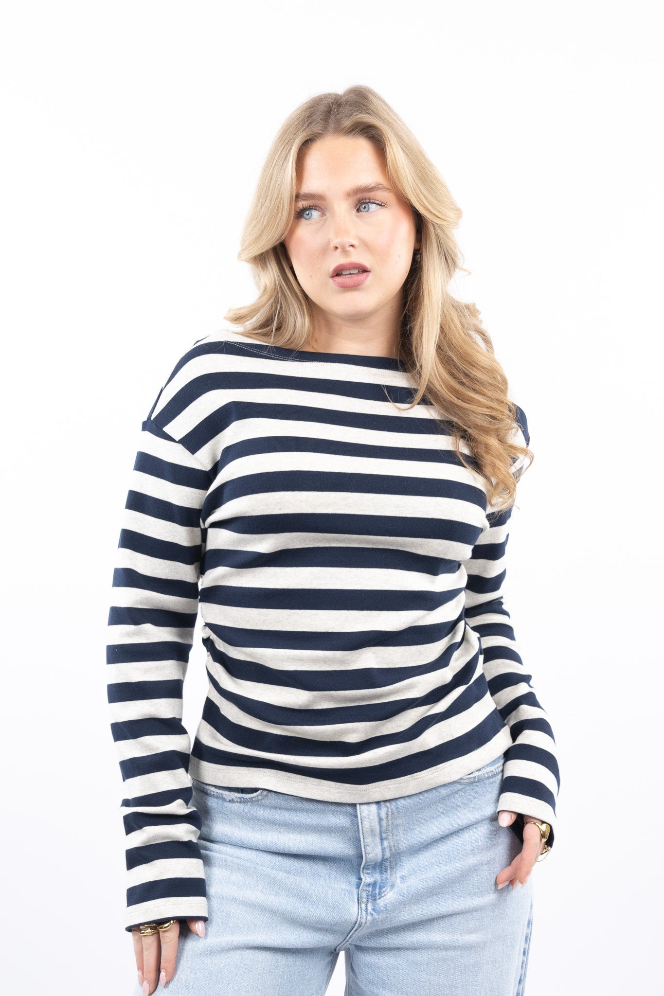Boatneck Stripe Top