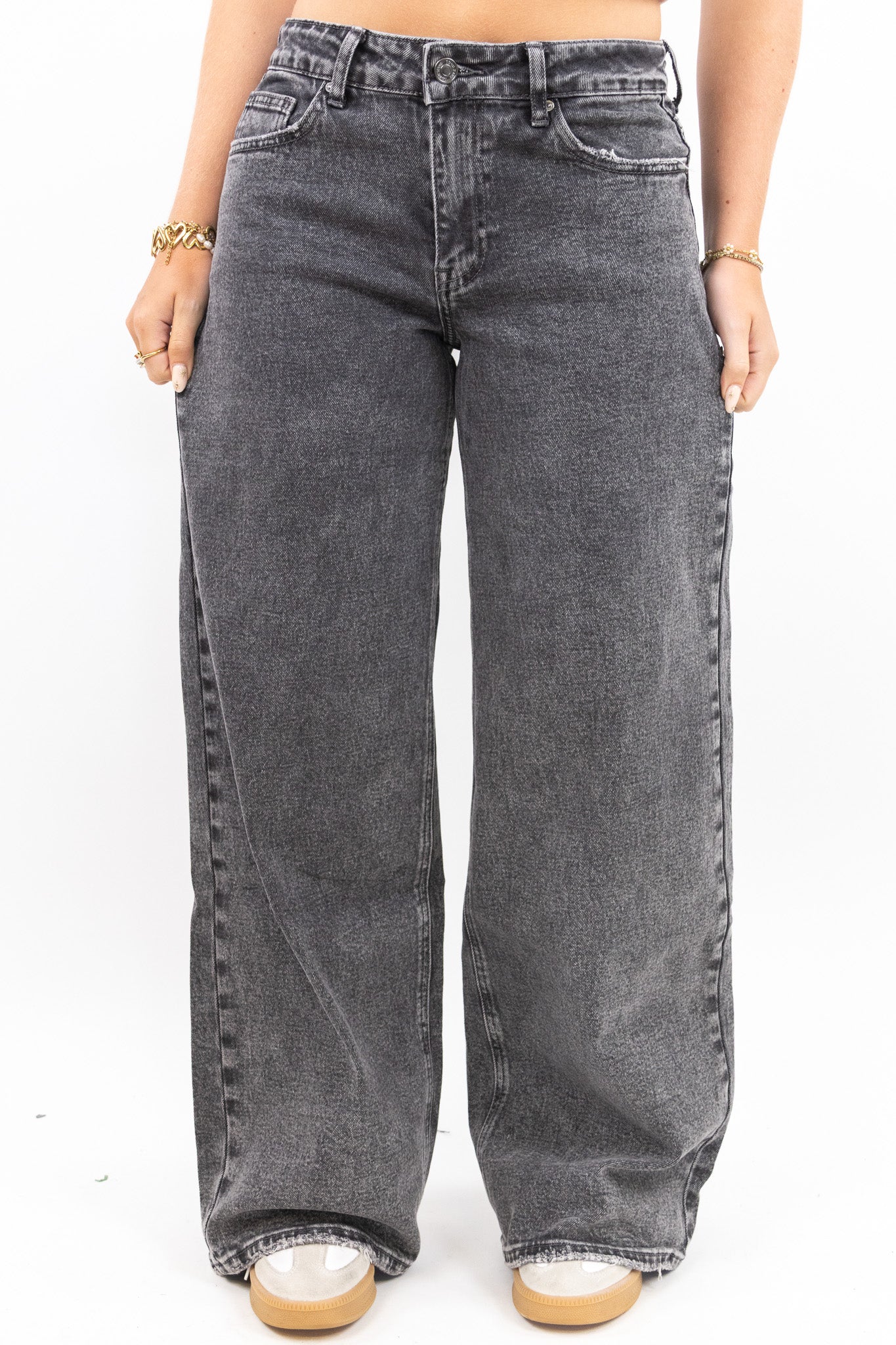 Baggy Fit Wide Jeans - Stretch