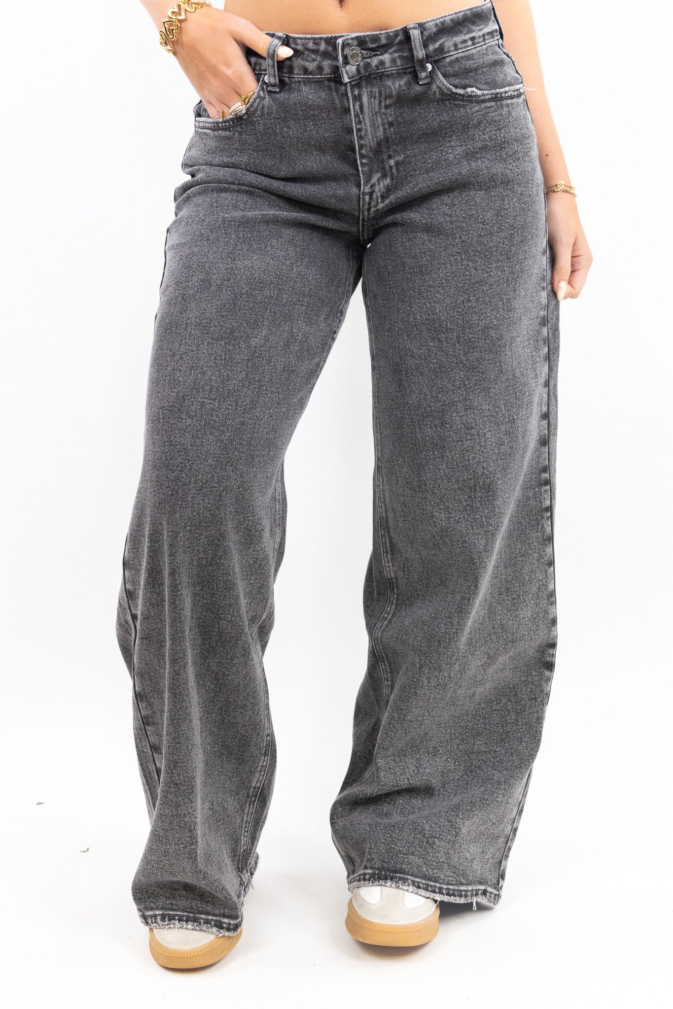 Baggy Fit Wide Jeans - Stretch