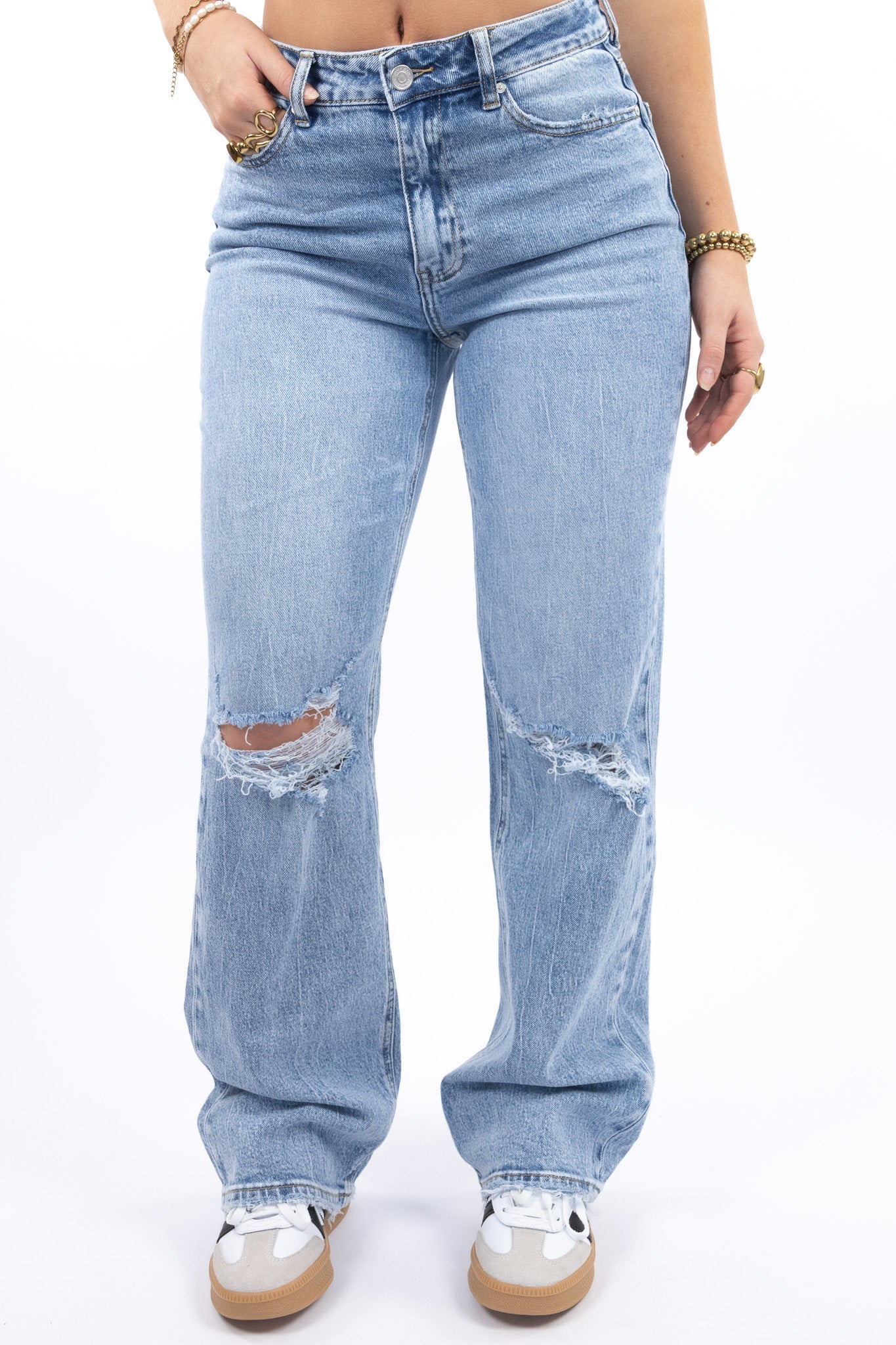 Ripped Wide Leg Jeans