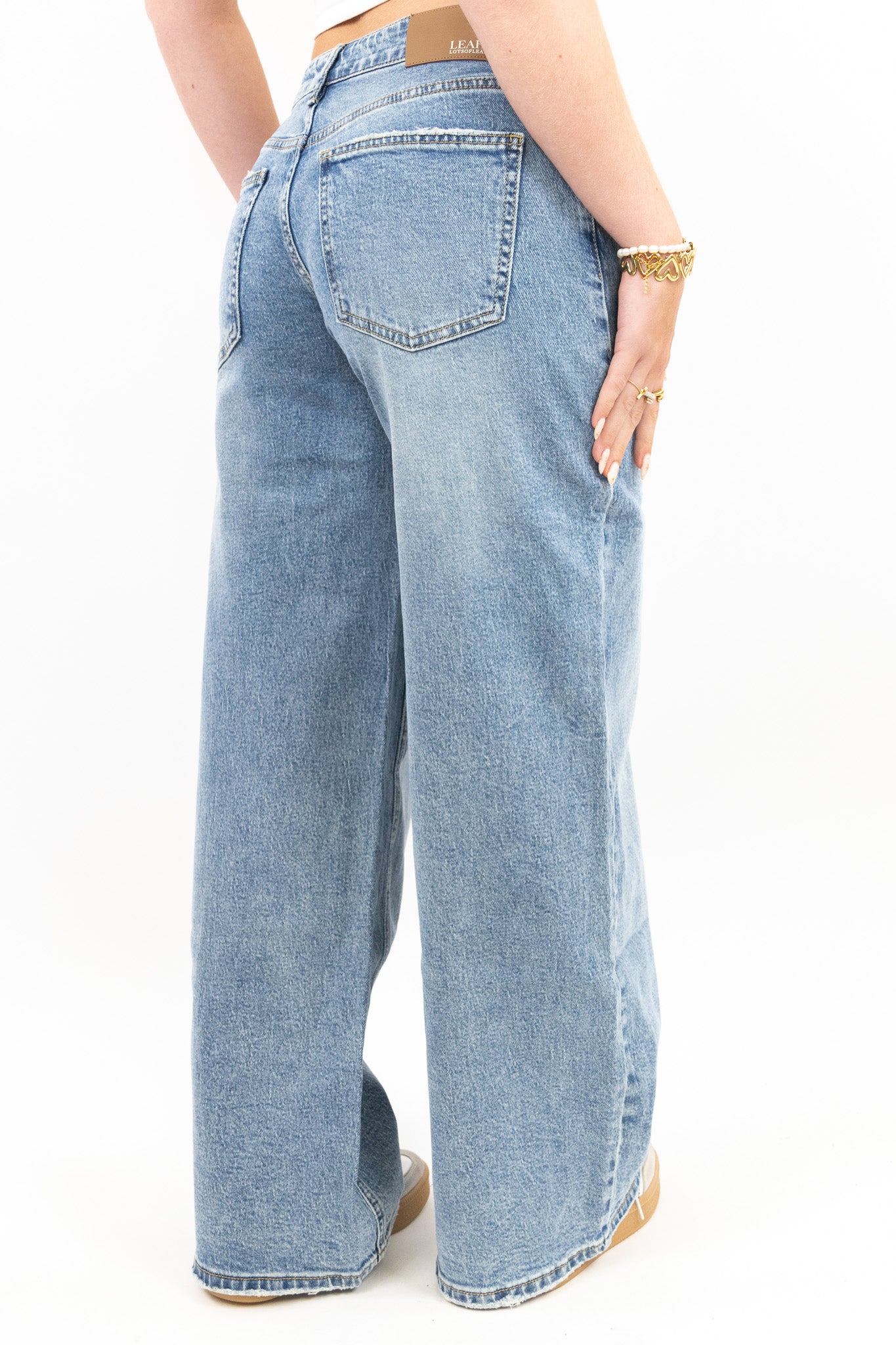Baggy Fit Wide Jeans - Stretch