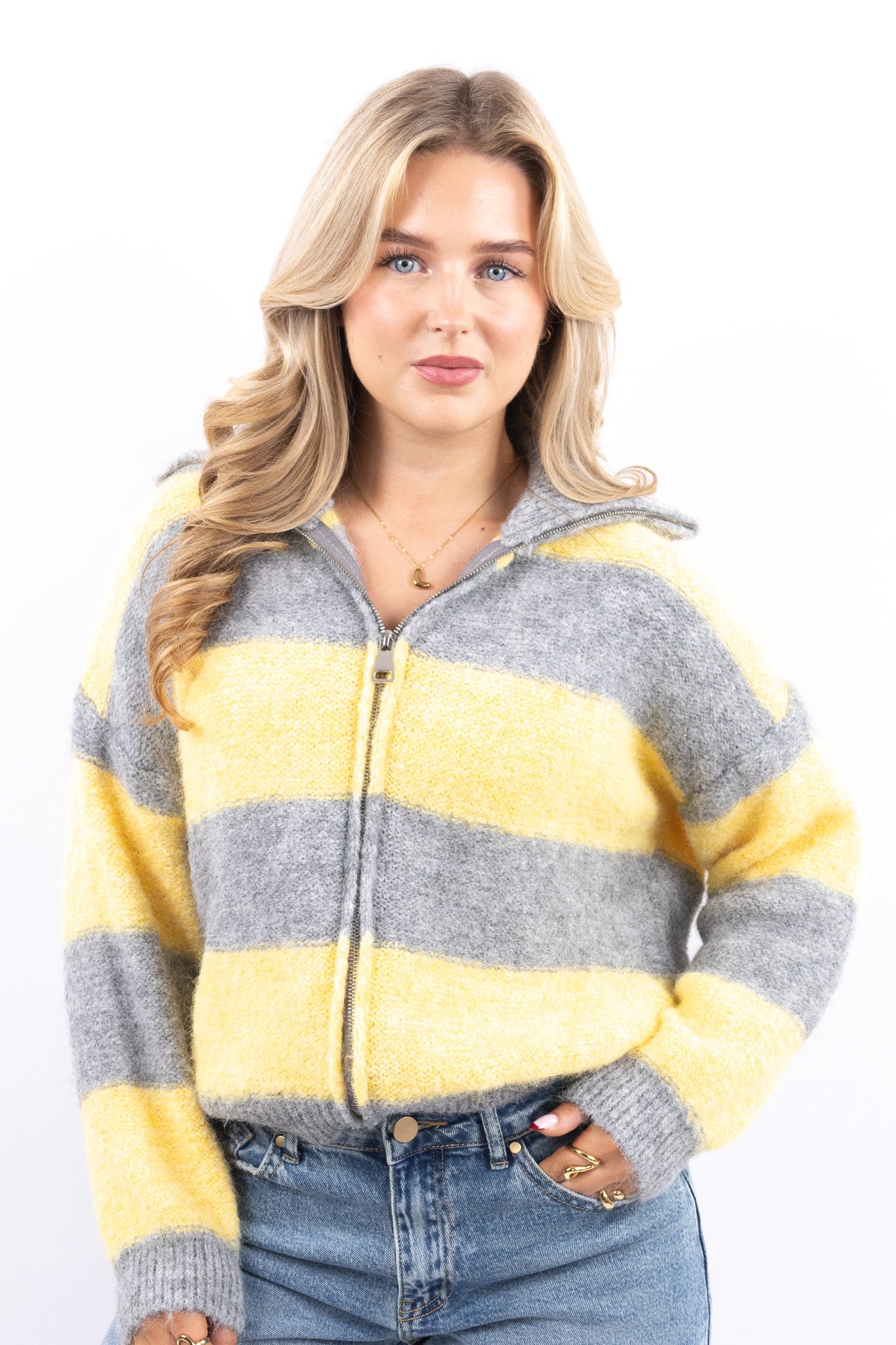 Fluffy Zip Up Sweater