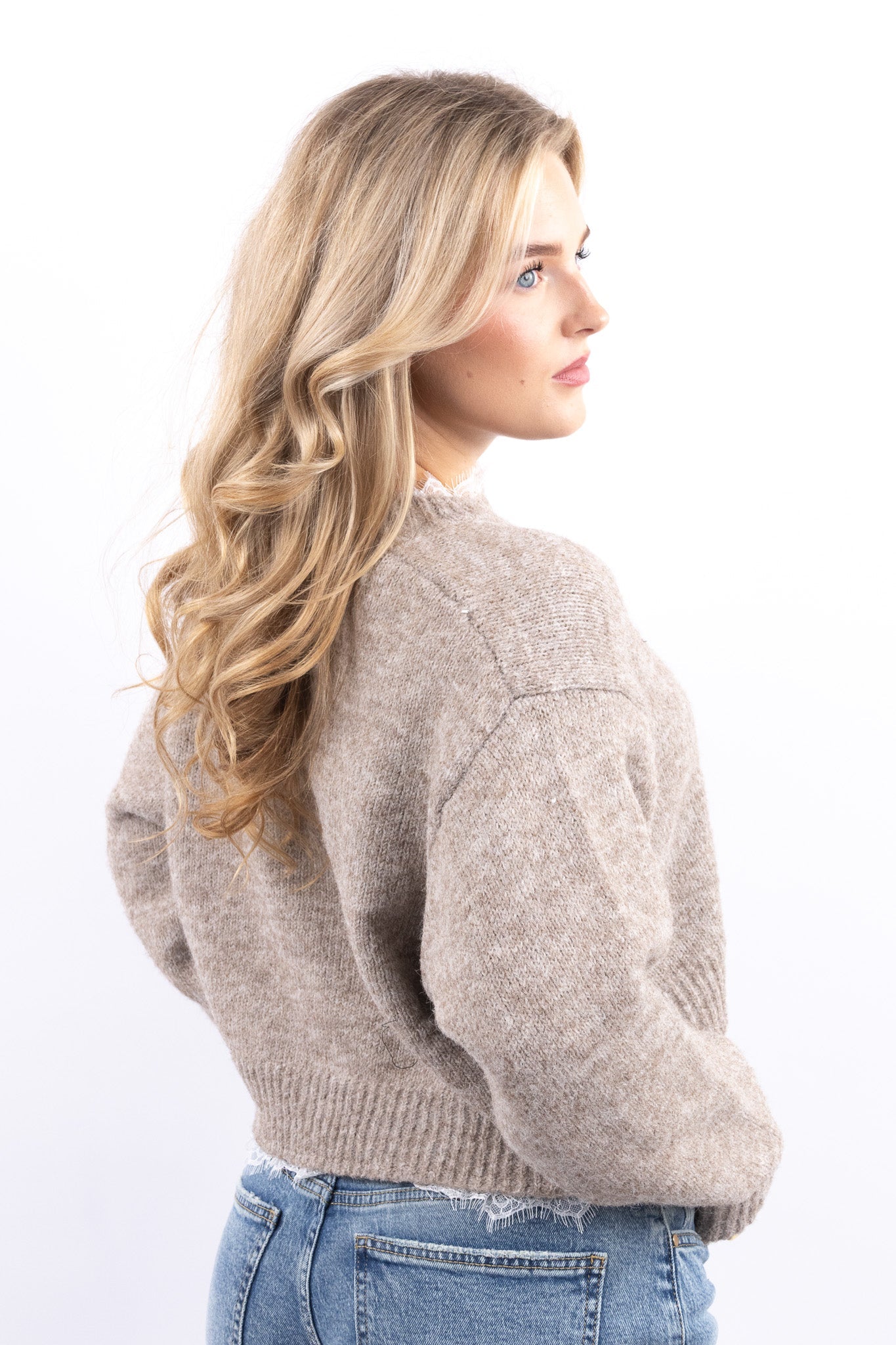 Cropped Lace Sweater