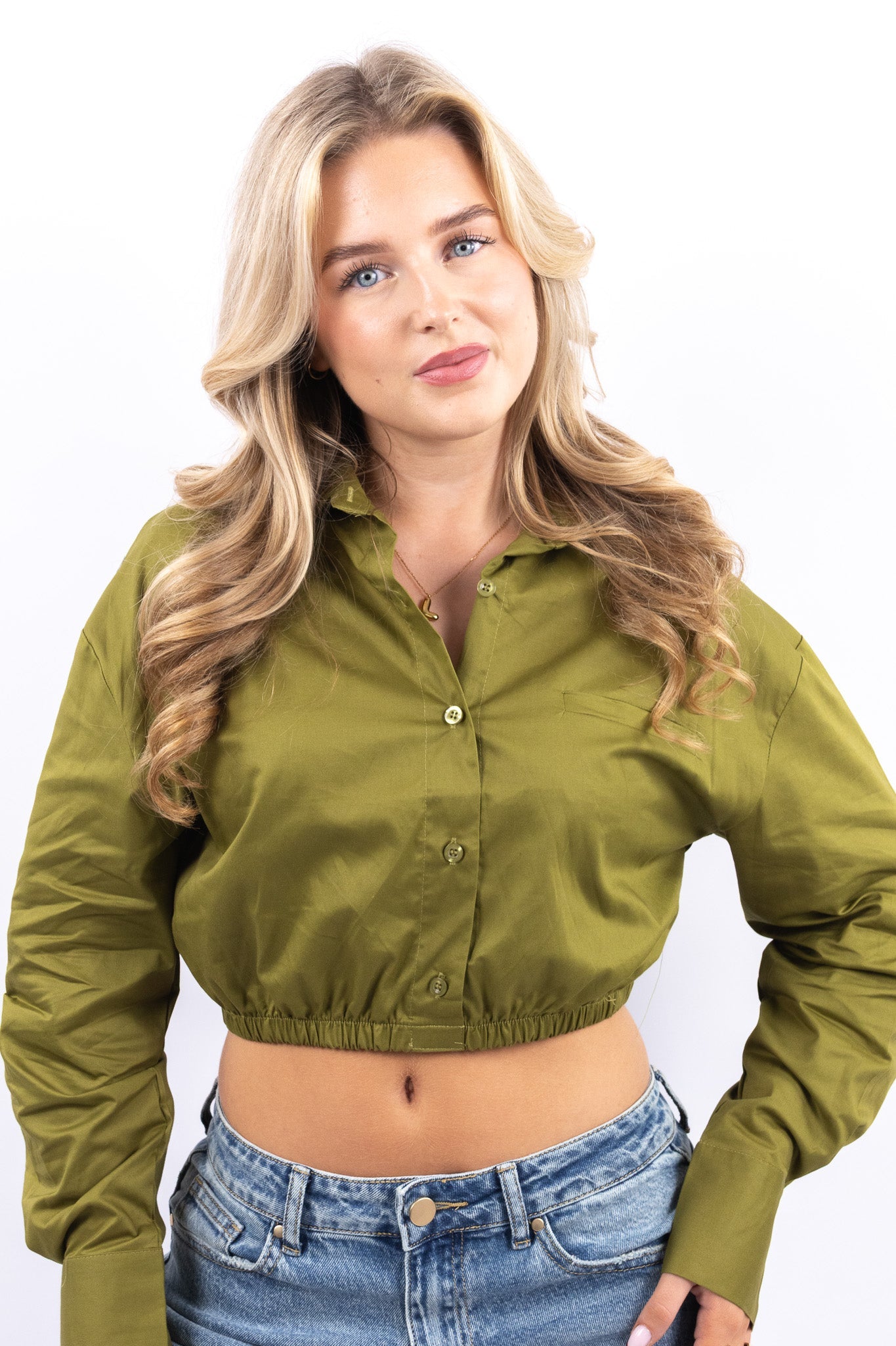 Cropped Elastic Blouse