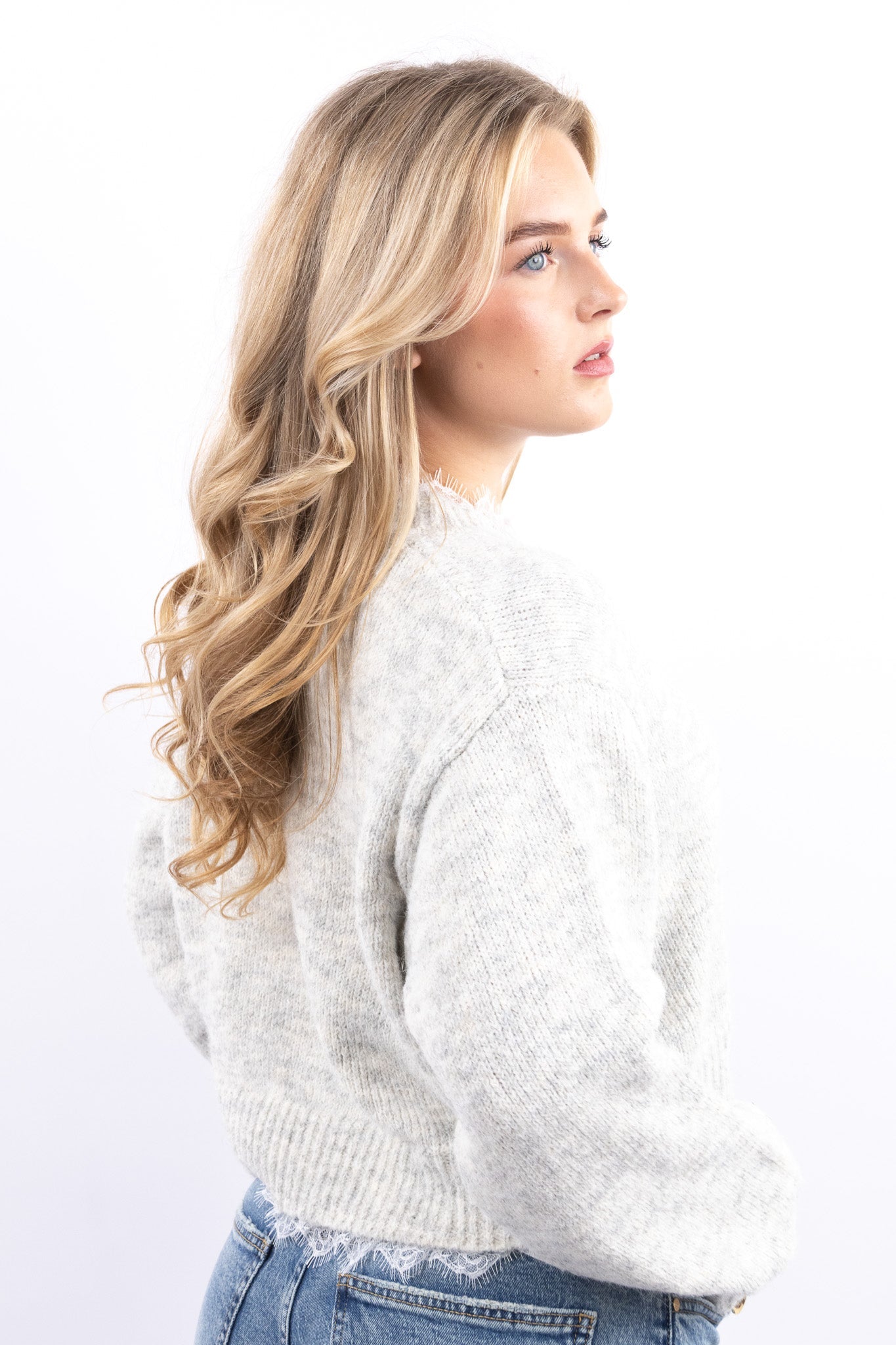 Cropped Lace Sweater