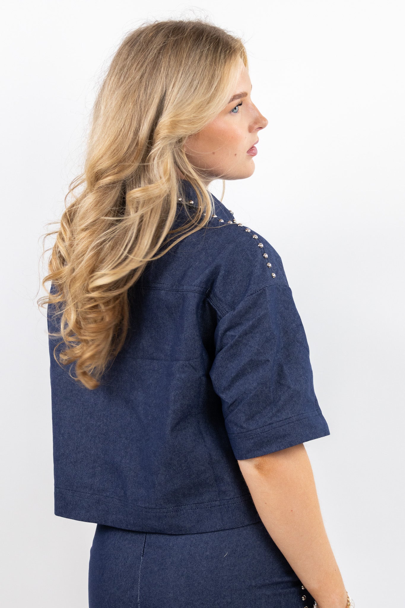 Stud Denim Blouse
