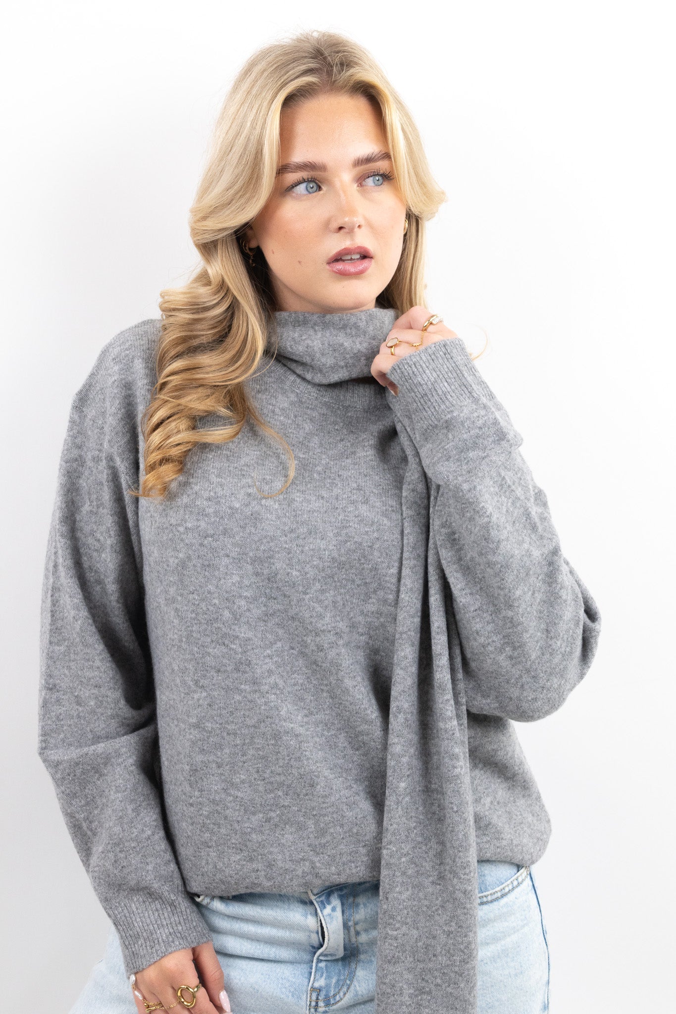 Cozy Scarf Detail Knit