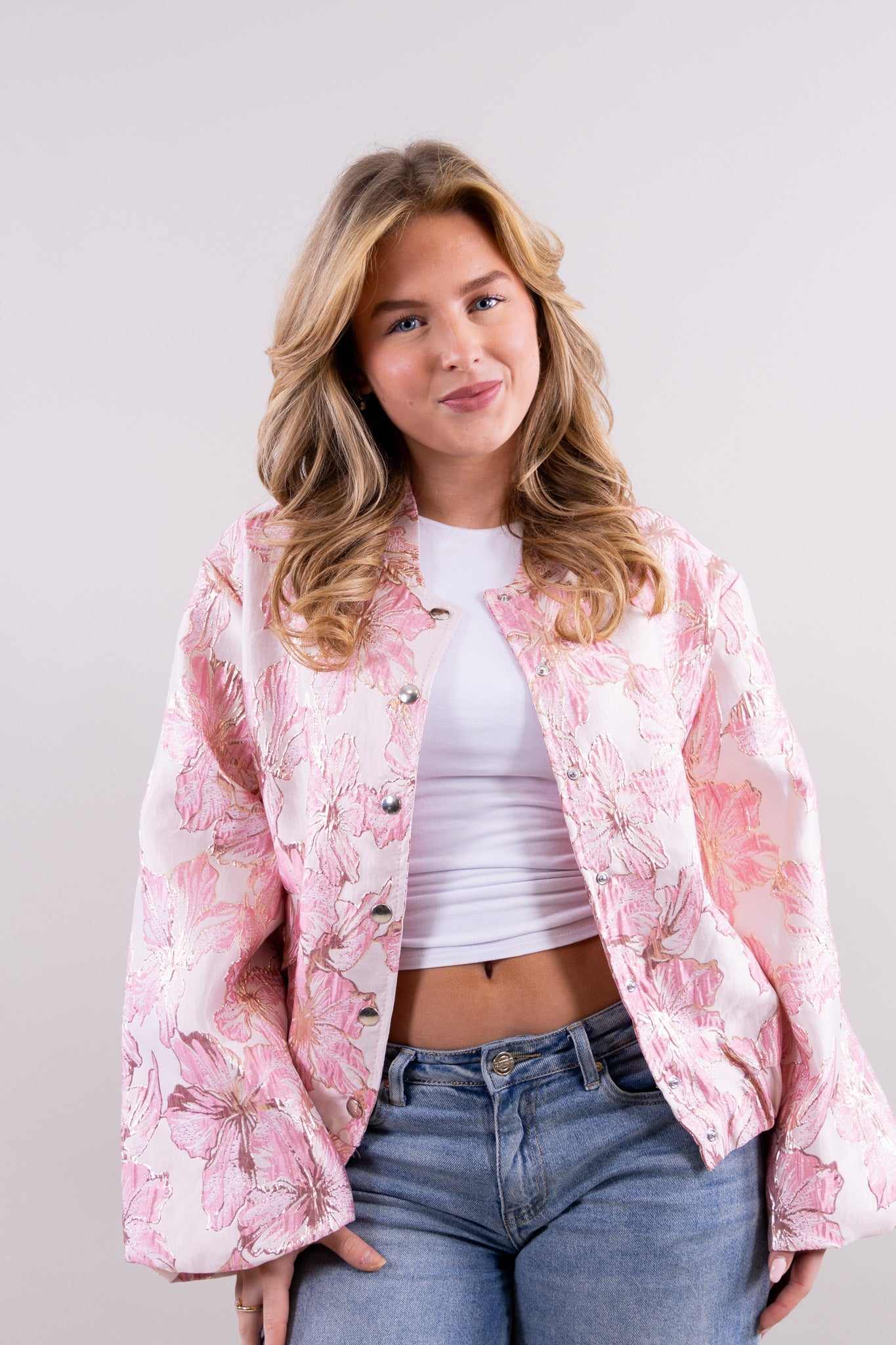 Jeans Macys Womens Pink Blazer Tahari Asl Womens Printed Bow Neck