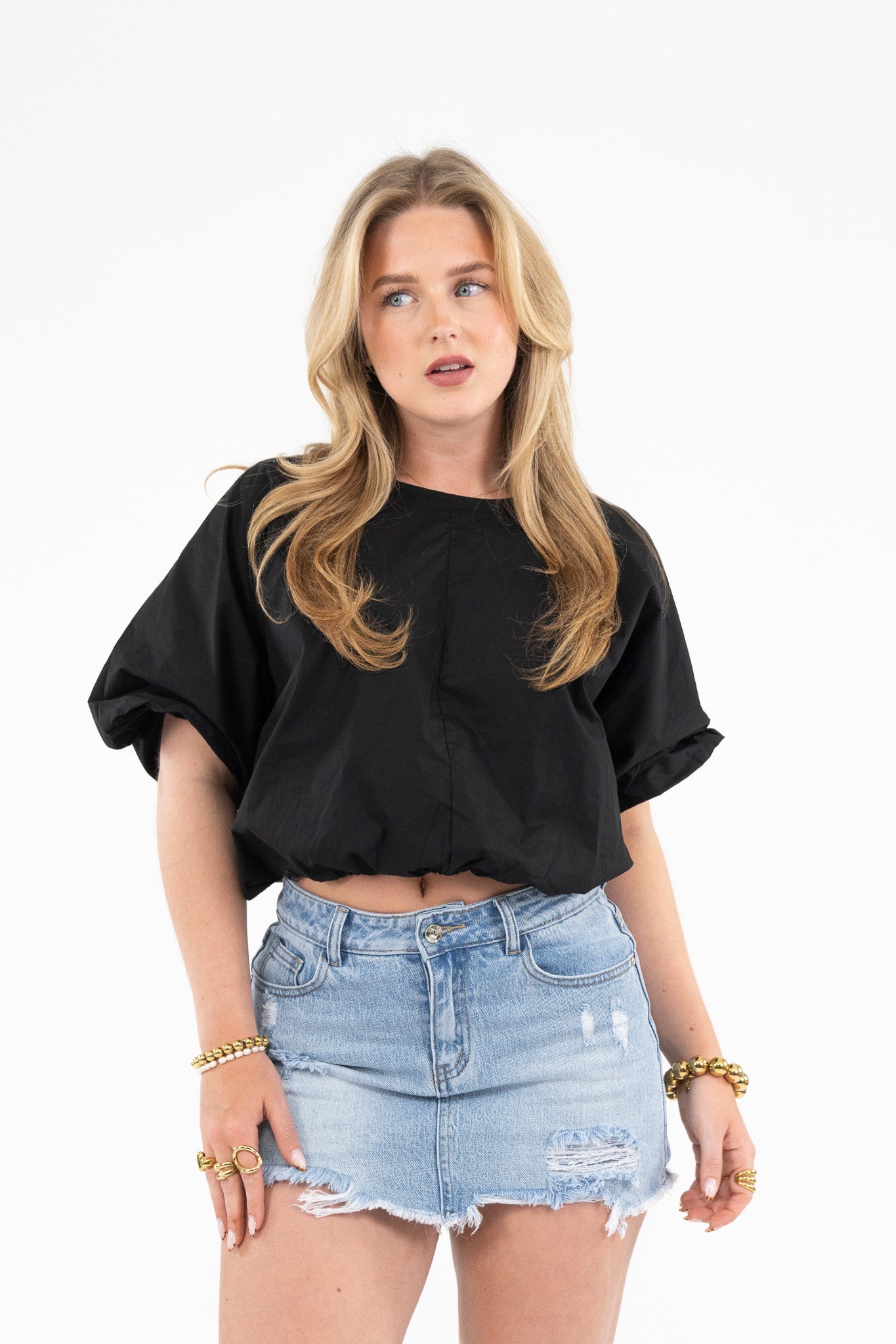Ripped Denim Skort