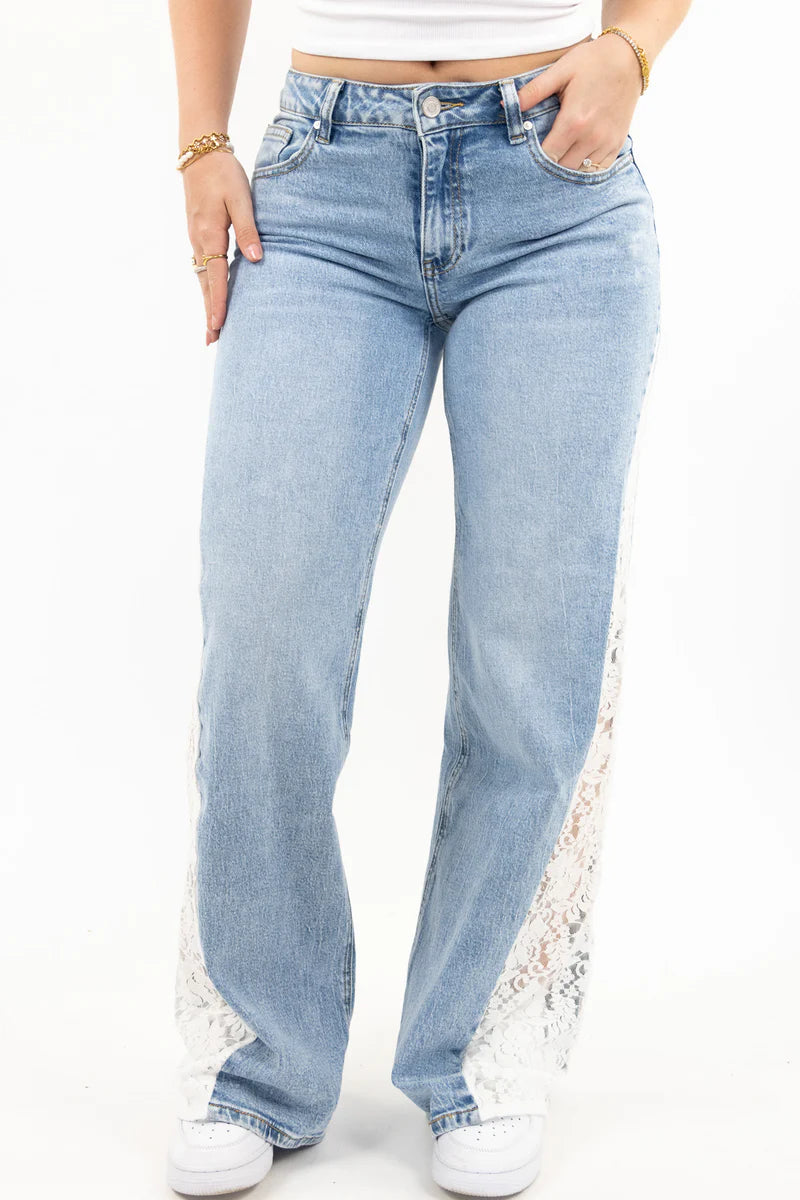 Lace jeans