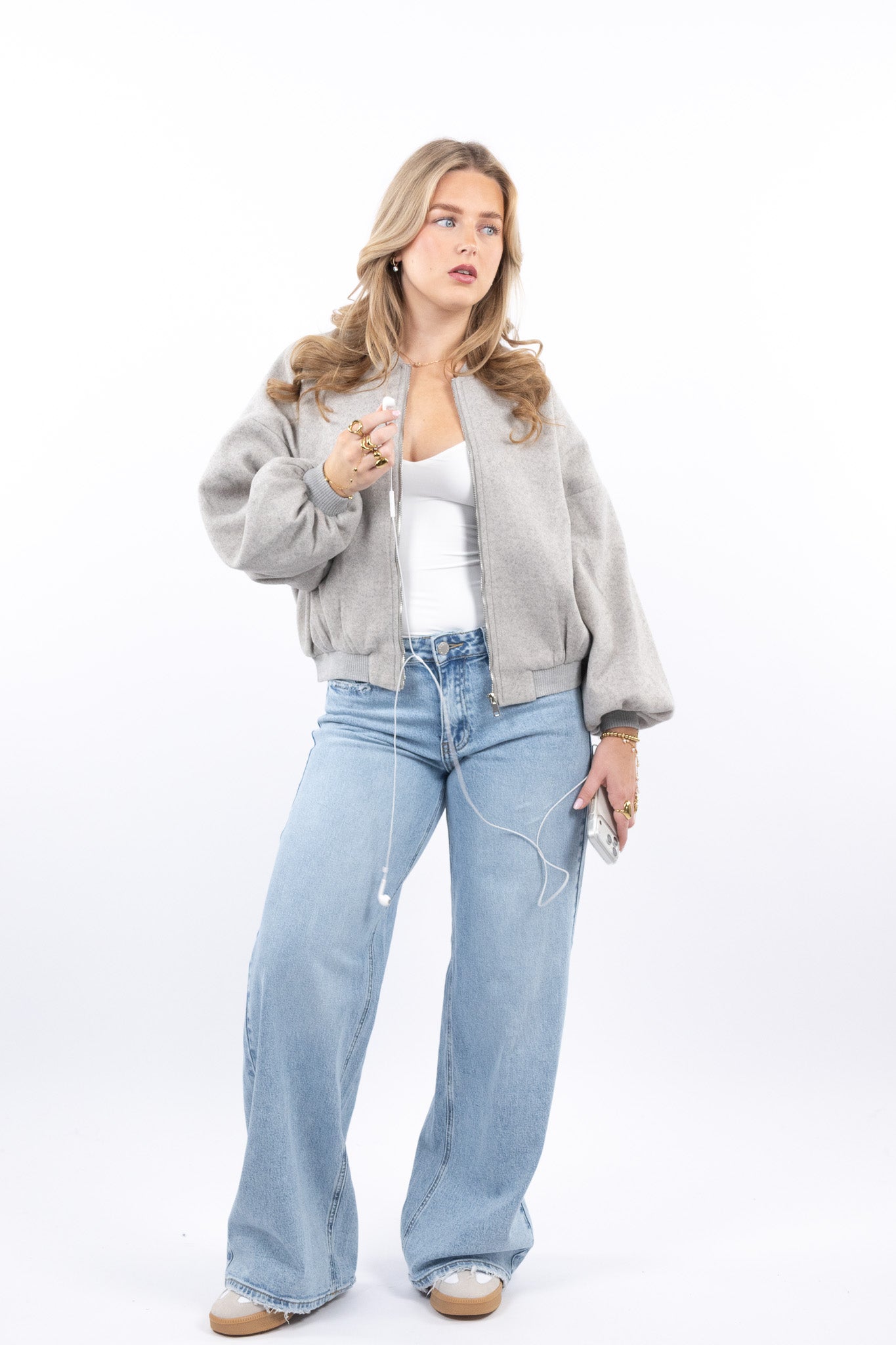 Baggy Fit Wide Jeans - Stretch