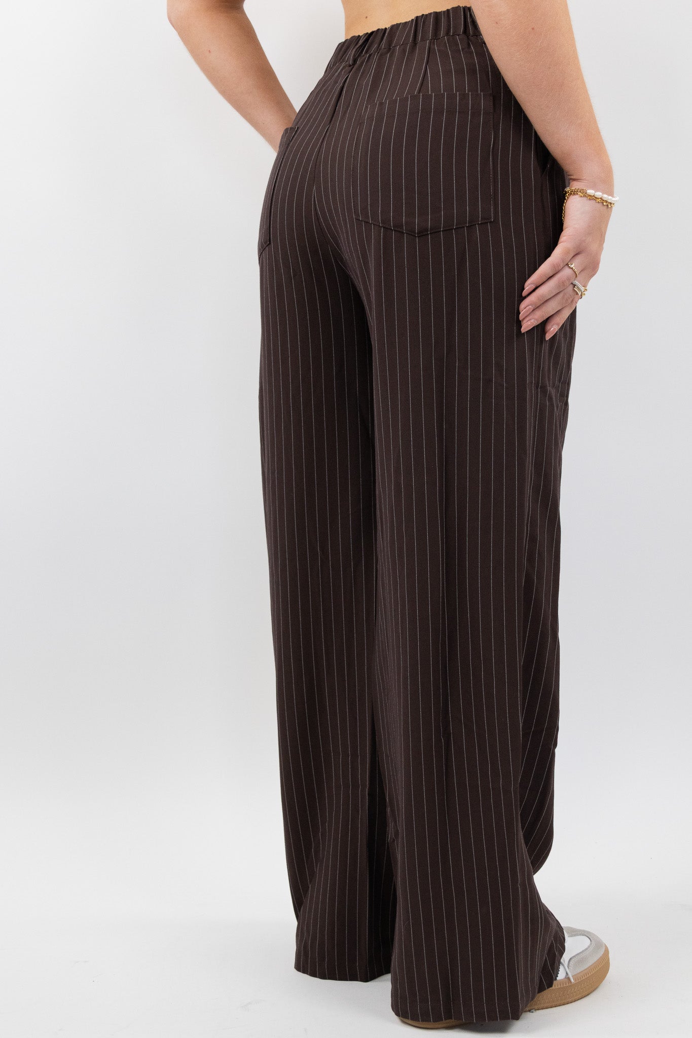 Pinstripe Wide Leg Pants