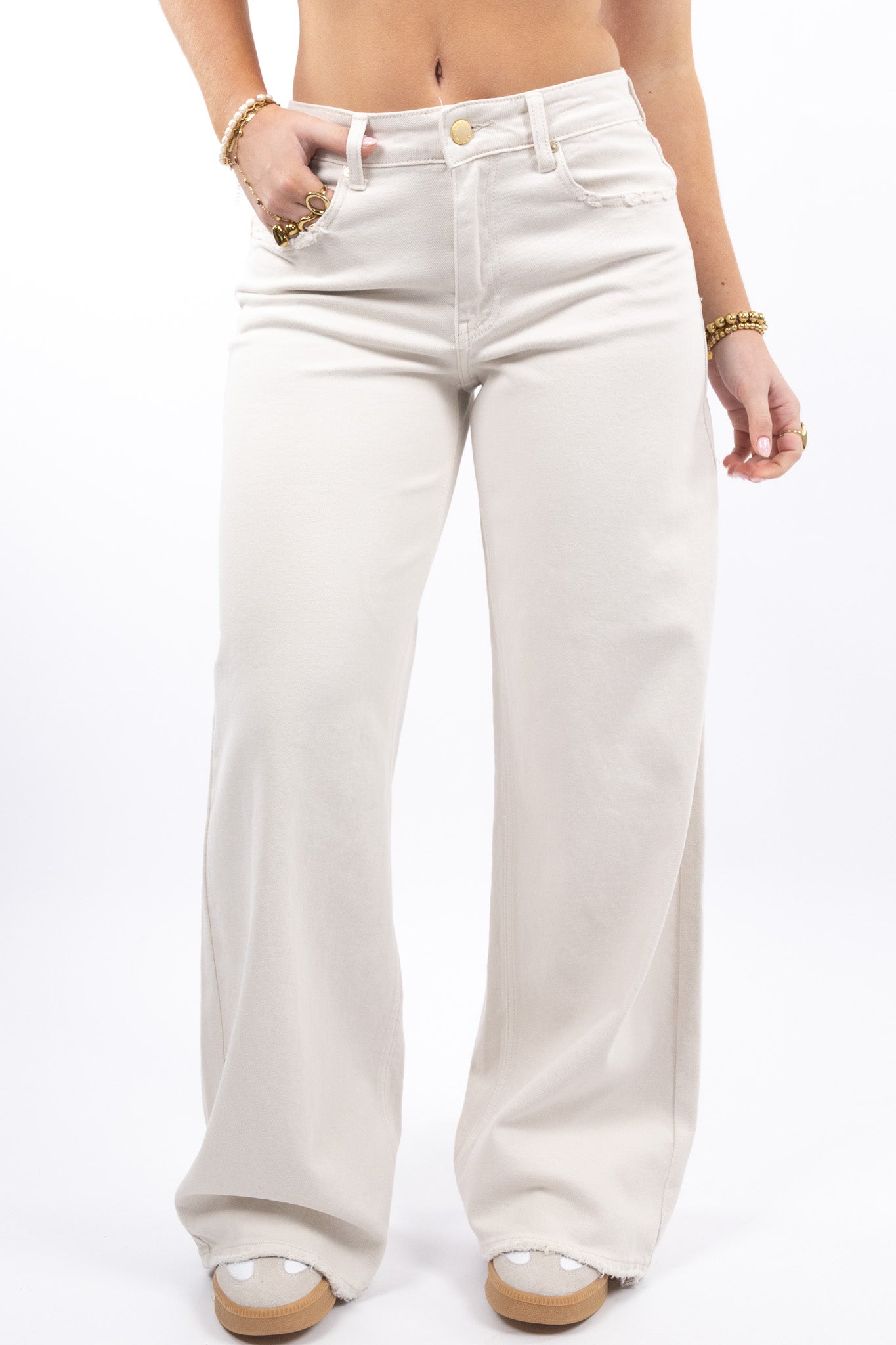 Baggy Fit Wide Jeans - Stretch