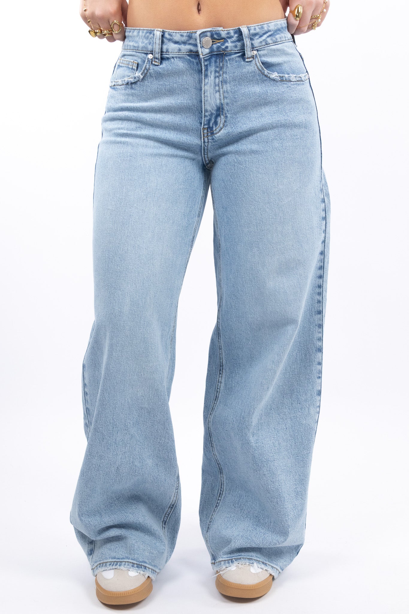 Baggy Fit Wide Jeans - Stretch