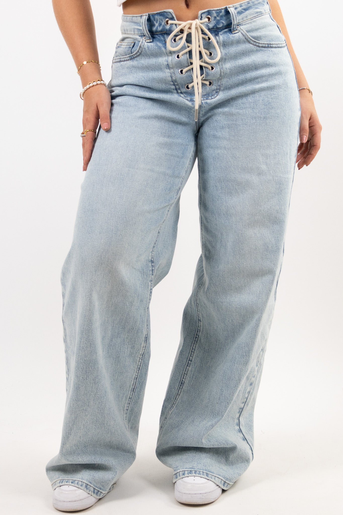 Rope loose fit jeans