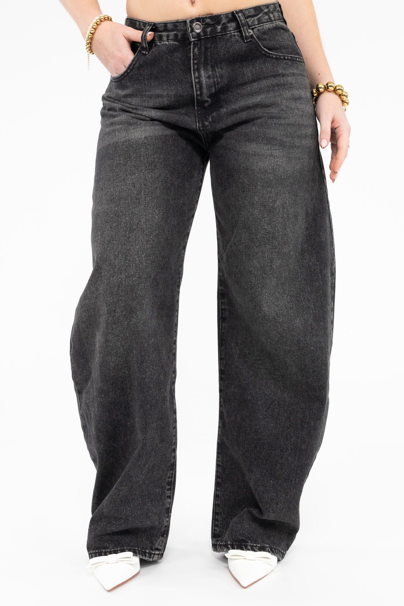 Washed Wide Leg Jeans