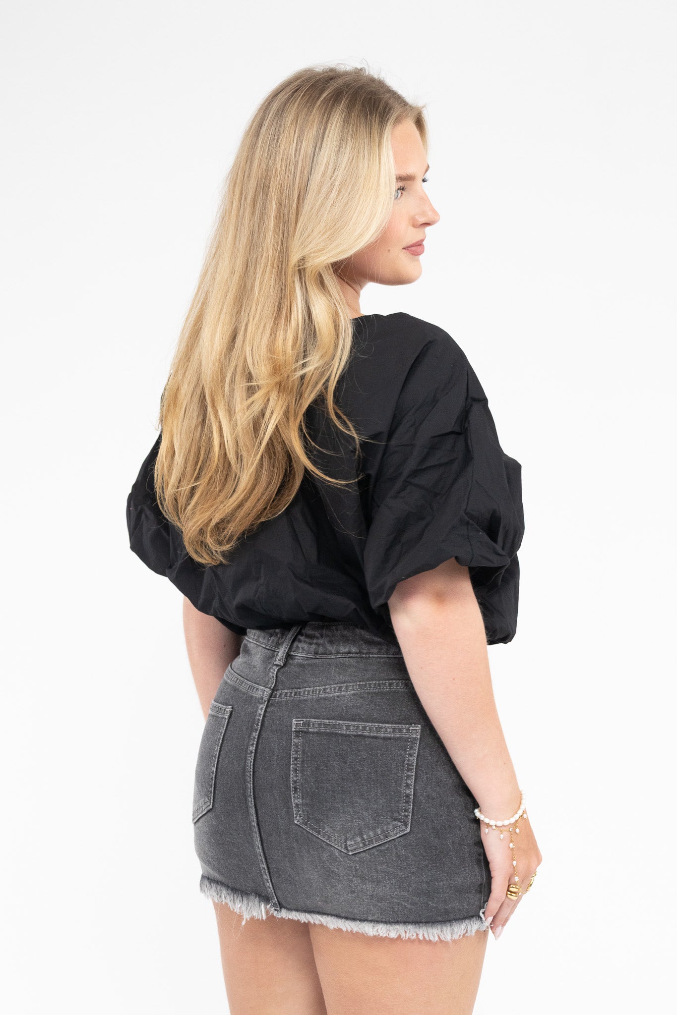 Ripped Denim Skort