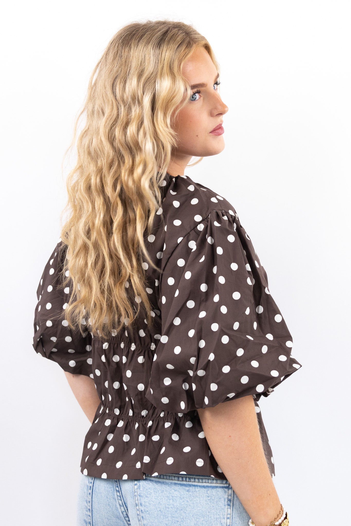 Dotty Peplum Top