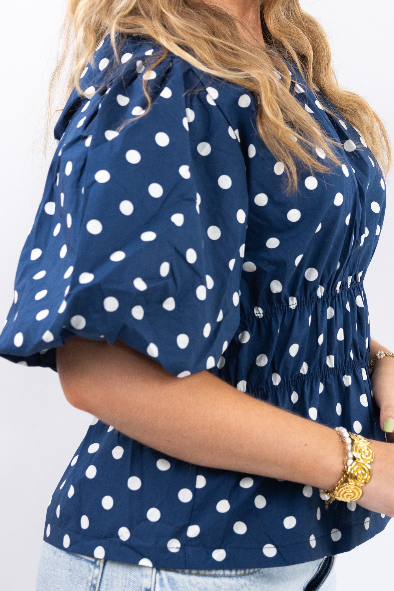 Dotty Peplum Top