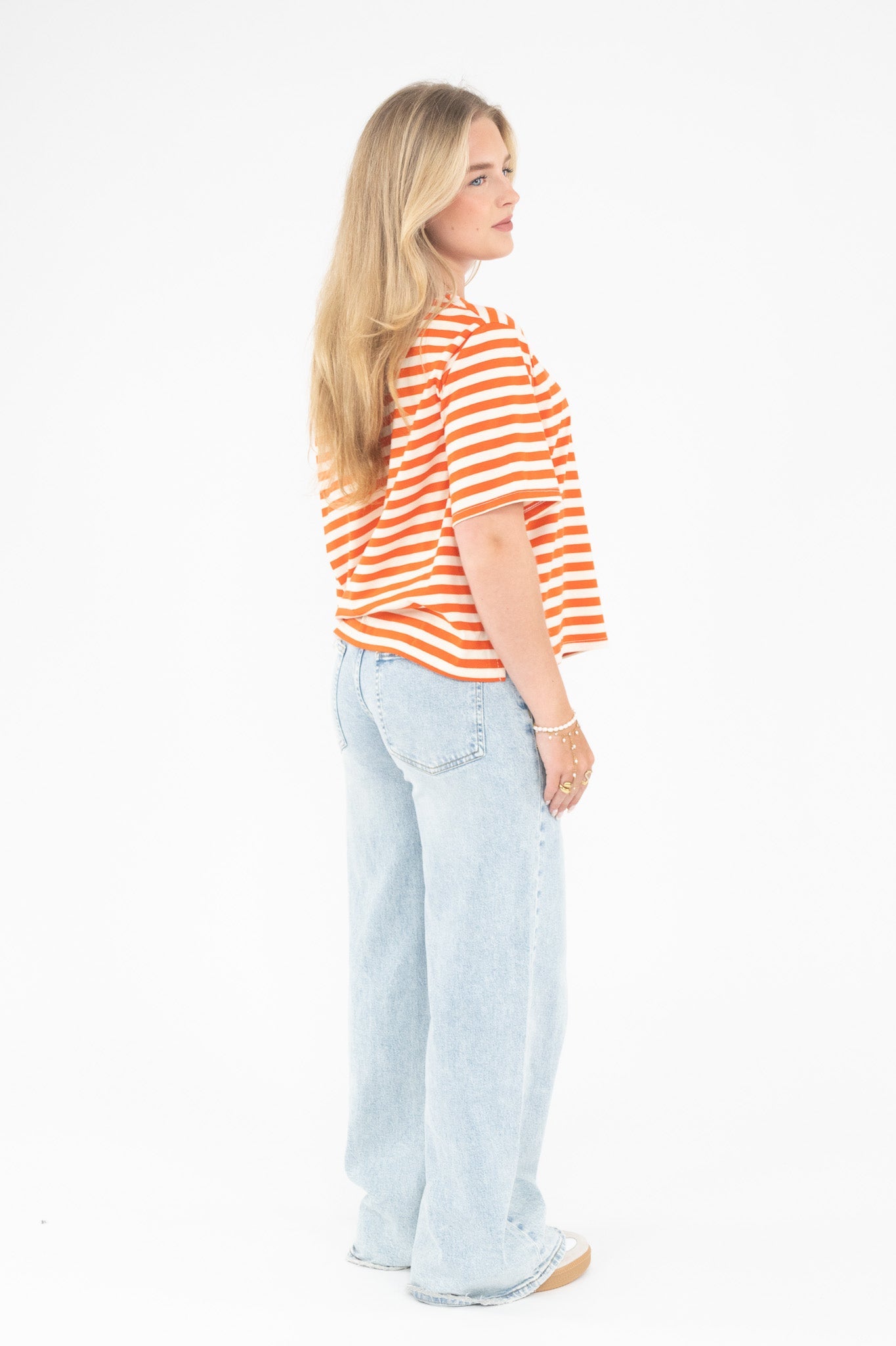 Striped Off Shoulder Tee