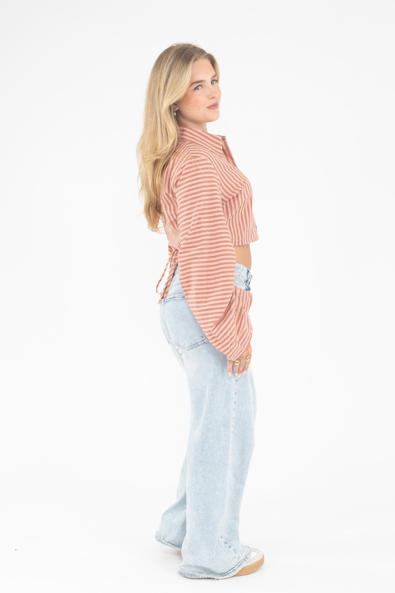Striped Cropped Blouse