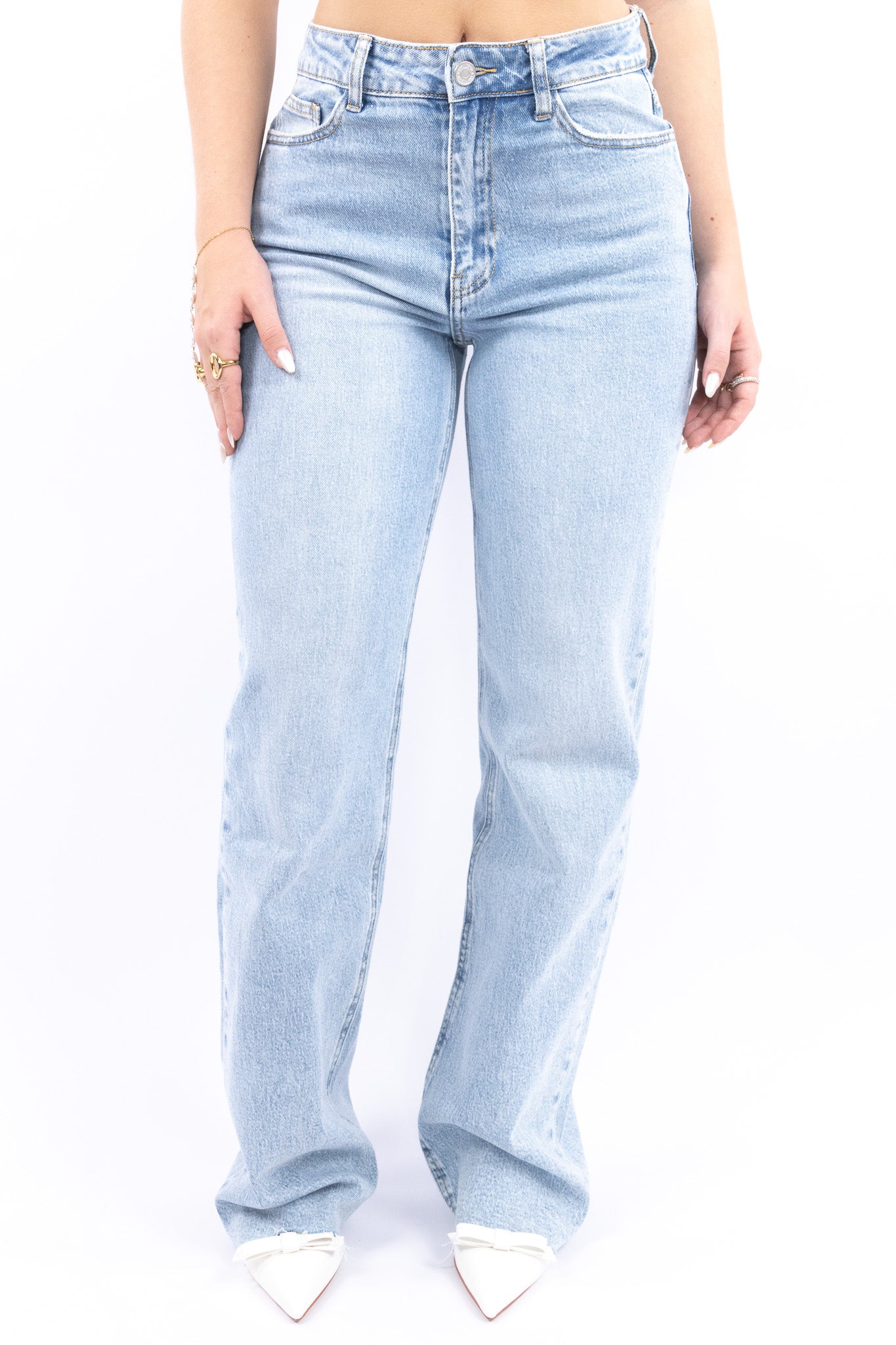 Sparkling wide leg jeans