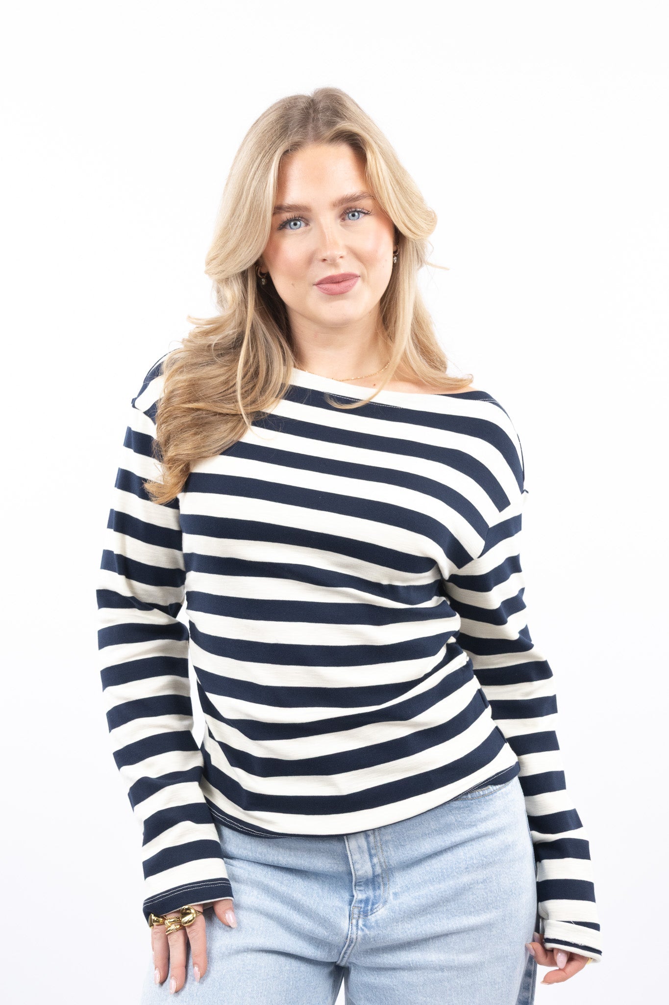 Boatneck Stripe Top