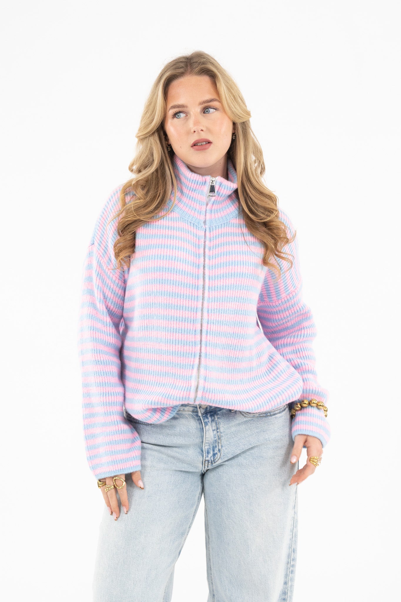 Ribbed Zip Cardigan