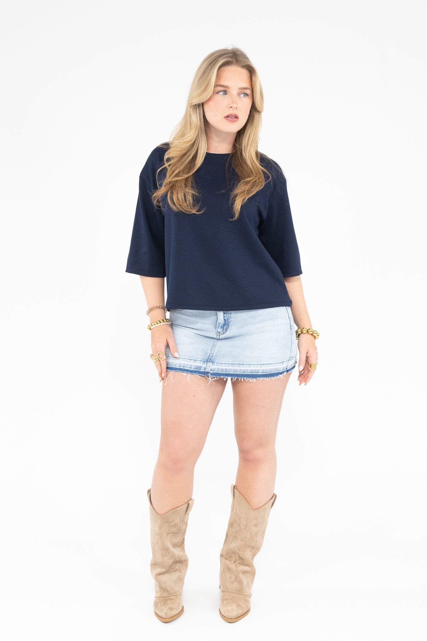 Raw Edge Denim Skort