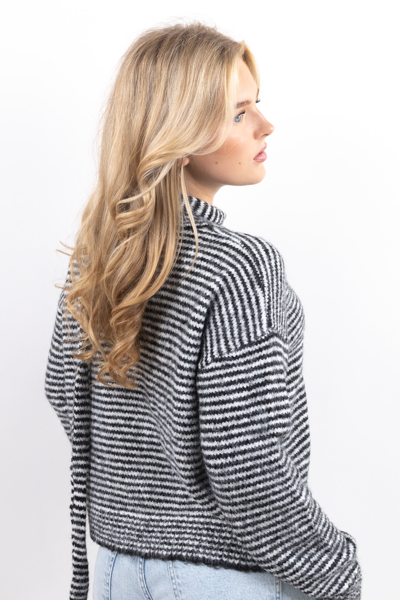 Cozy Striped Scarf Cardigan