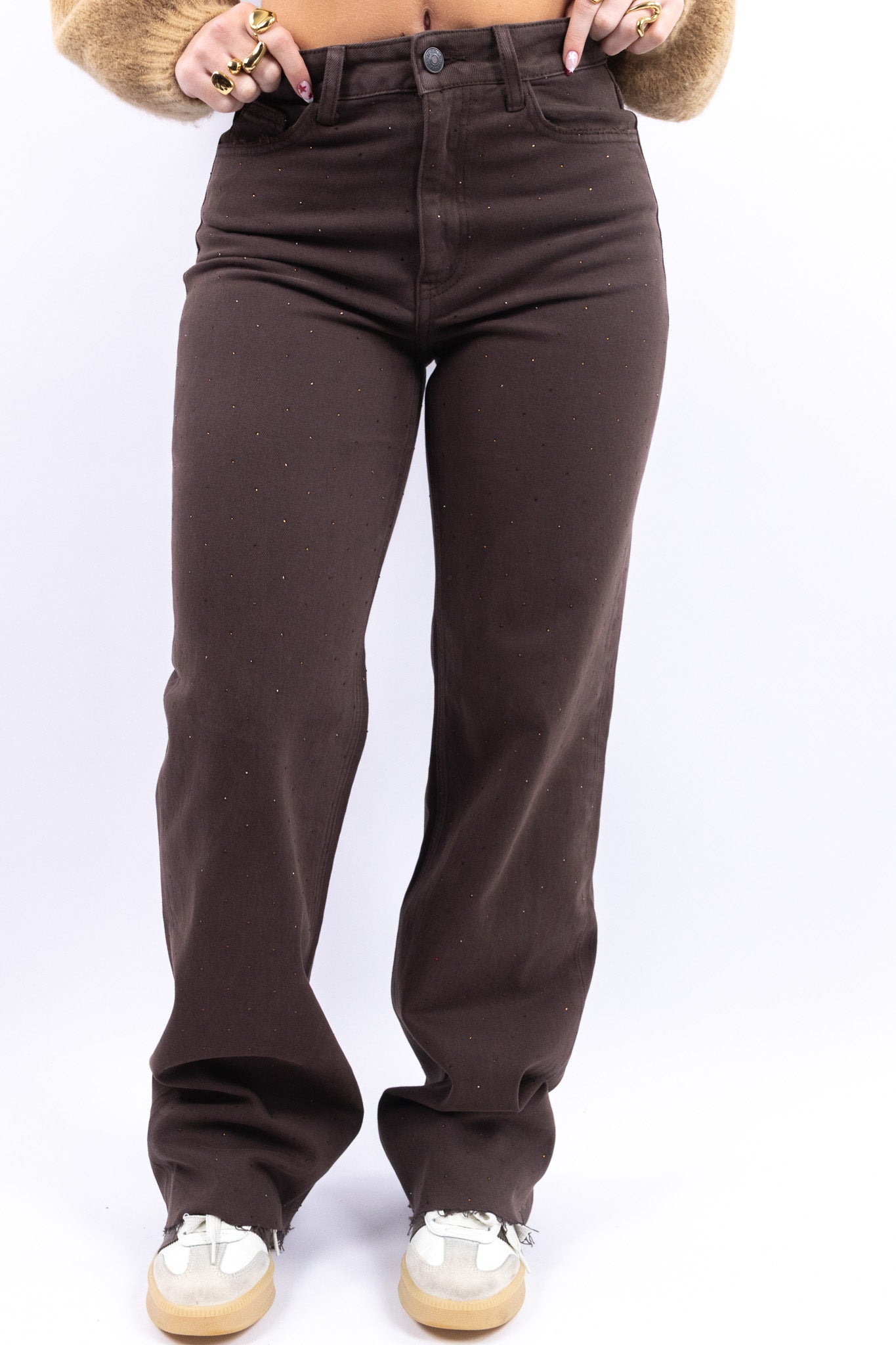 Sparkling wide leg jeans