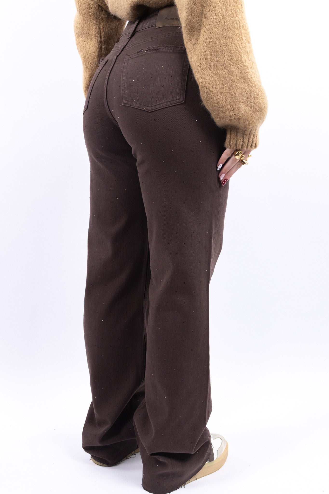 Sparkling wide leg jeans