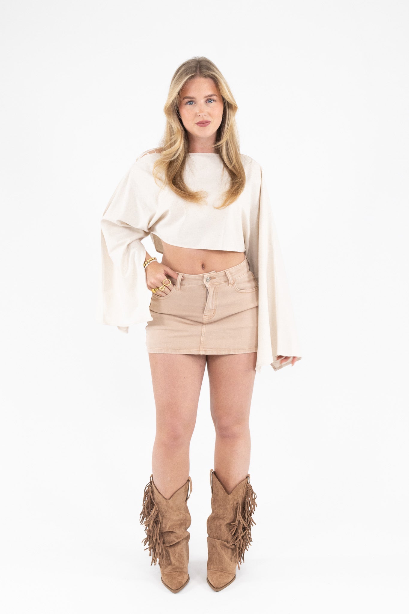 Leah Basic Denim Skort