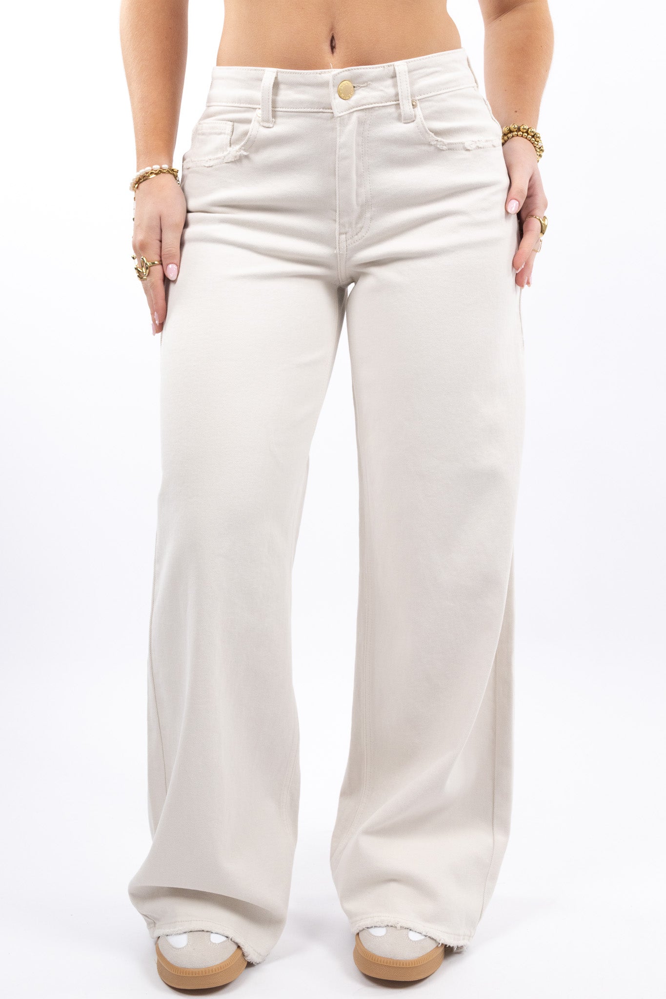 Baggy Fit Wide Jeans - Stretch